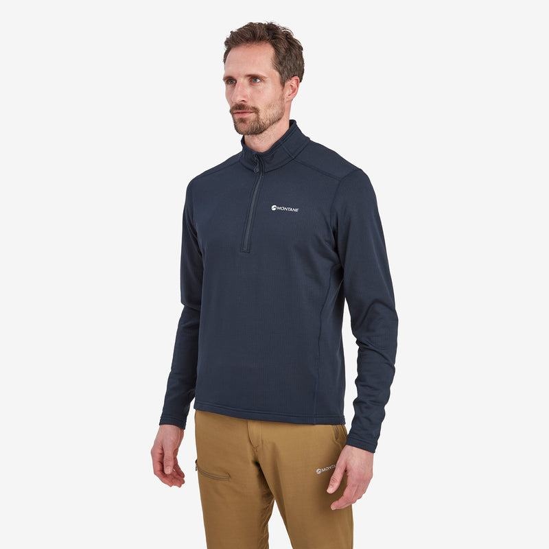 Dark Blue Montane Protium Pull On Men's Fleece | JNS8054NR