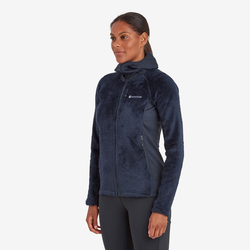 Dark Blue Montane Protium XPD Hooded Women's Fleece Jackets | SYM2543XY