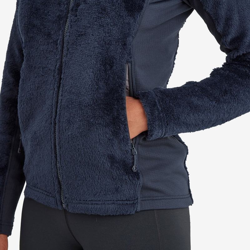 Dark Blue Montane Protium XPD Hooded Women's Fleece Jackets | SYM2543XY