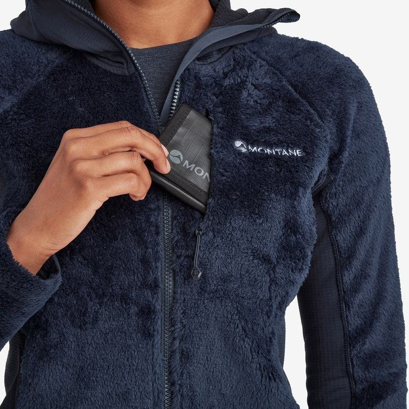 Dark Blue Montane Protium XPD Hooded Women's Fleece Jackets | SYM2543XY