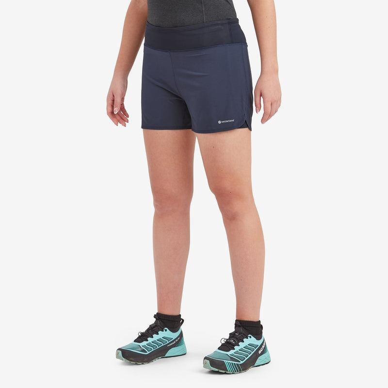 Dark Blue Montane Slipstream Twin Skin Trail Running Women's Shorts | YRC2718MS