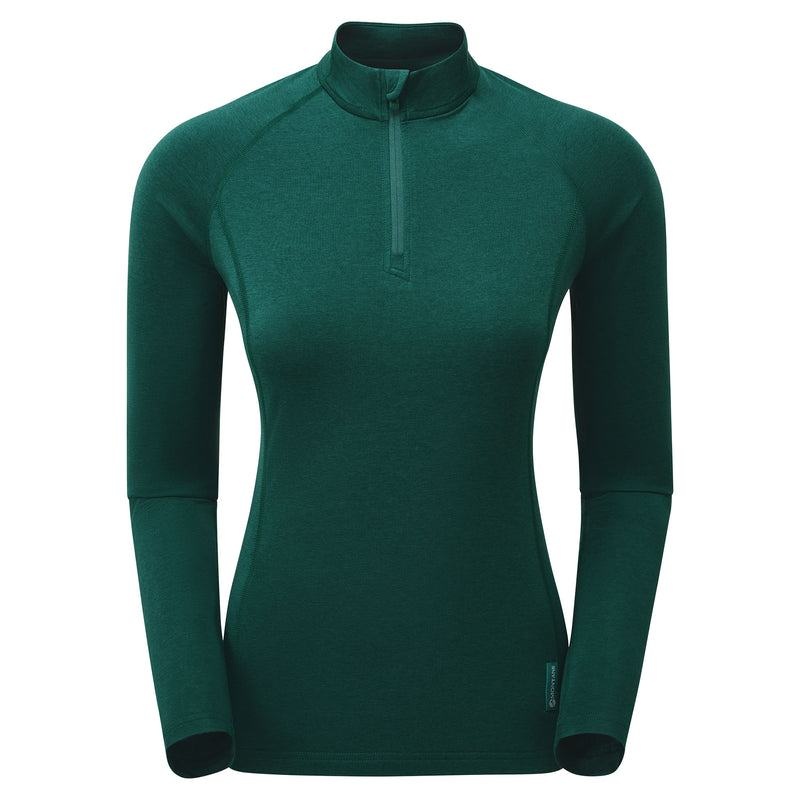 Dark Green Montane Dart Thermo Zip Neck Women's T Shirts | VYB2790MU