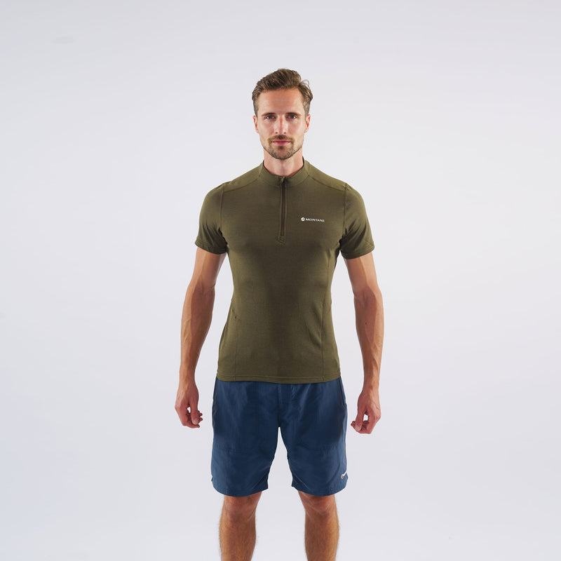 Dark Green Montane Dart Zip Men's T Shirts | CIU156UI