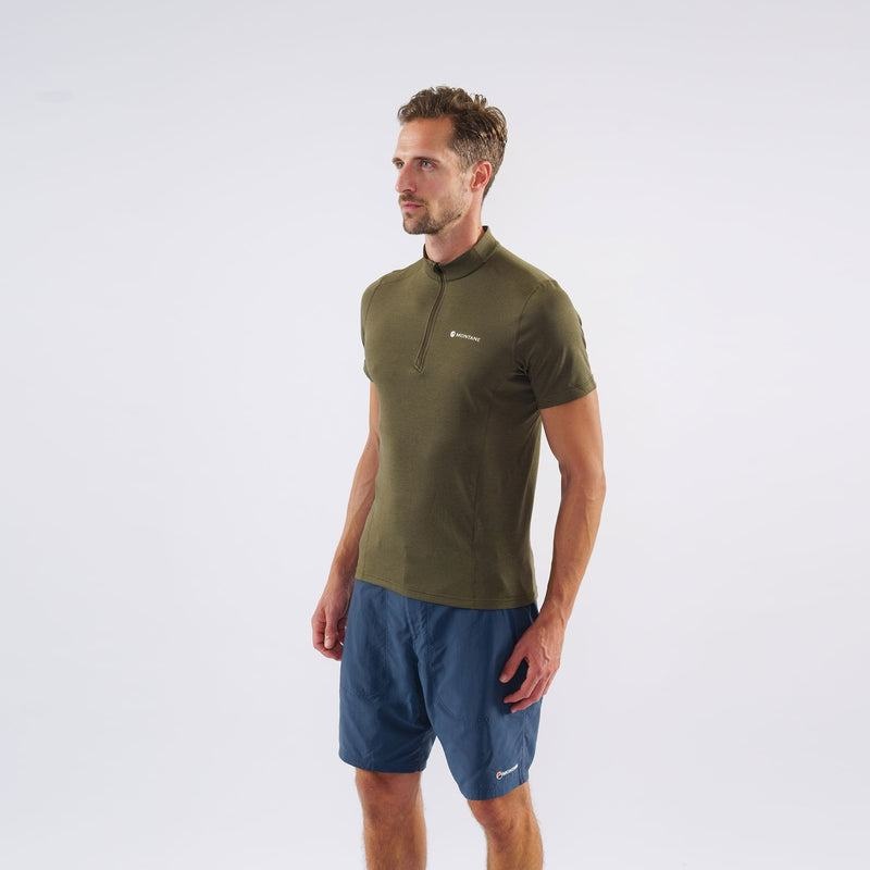 Dark Green Montane Dart Zip Men's T Shirts | CIU156UI