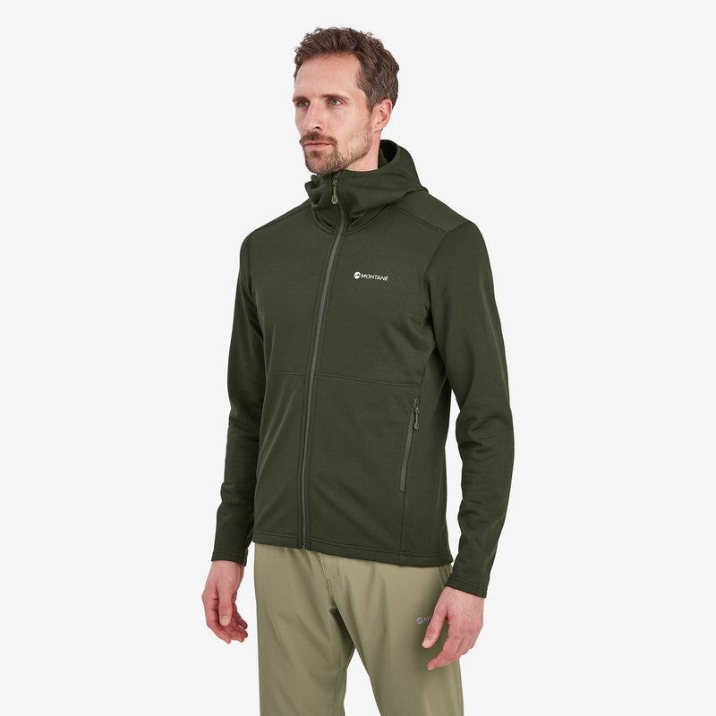 Dark Green Montane Protium Hooded Men's Fleece Jackets | VWQ9525NU