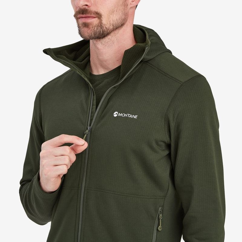 Dark Green Montane Protium Hooded Men's Fleece Jackets | VWQ9525NU