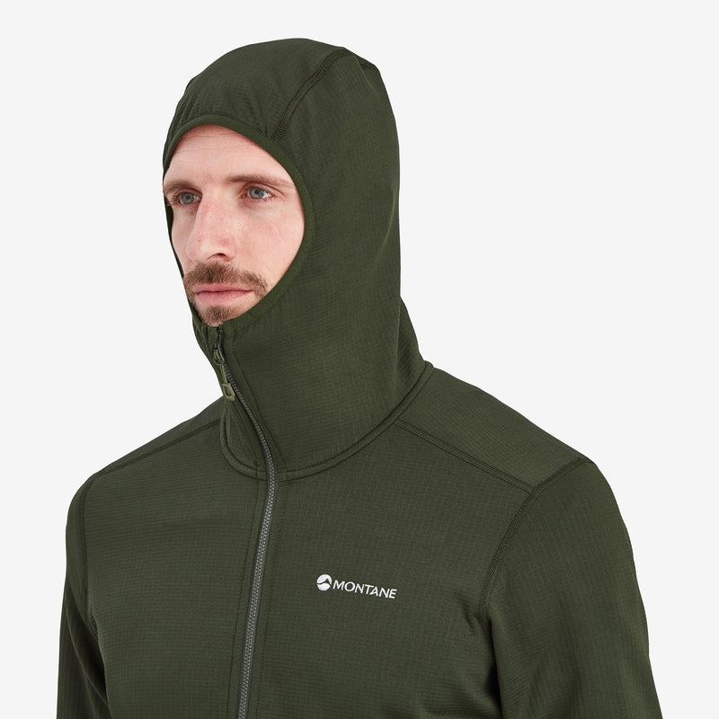 Dark Green Montane Protium Hooded Men's Fleece Jackets | VWQ9525NU