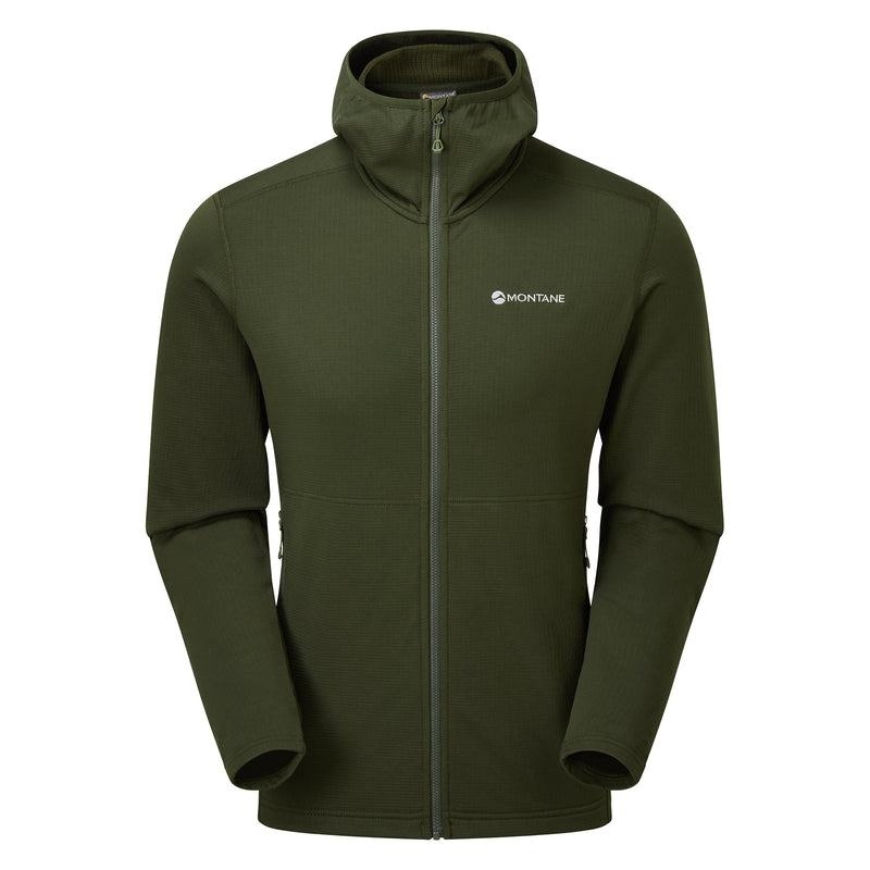 Dark Green Montane Protium Hooded Men\'s Fleece Jackets | VWQ9525NU