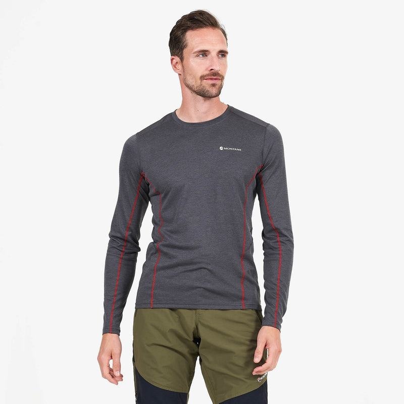 Dark Grey Montane Dart Long Sleeve Men's T Shirts | DQD5327CR