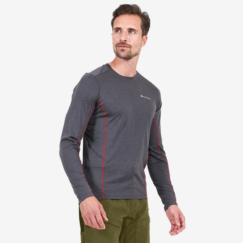 Dark Grey Montane Dart Long Sleeve Men's T Shirts | DQD5327CR