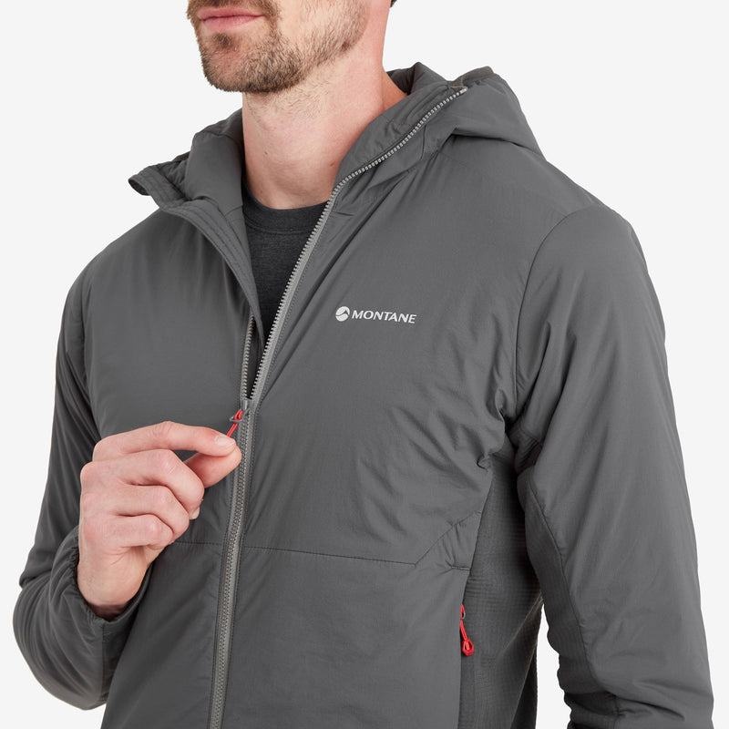 Dark Grey Montane Fireball Lite Hooded Men's Insulated Jackets | NVM931HL