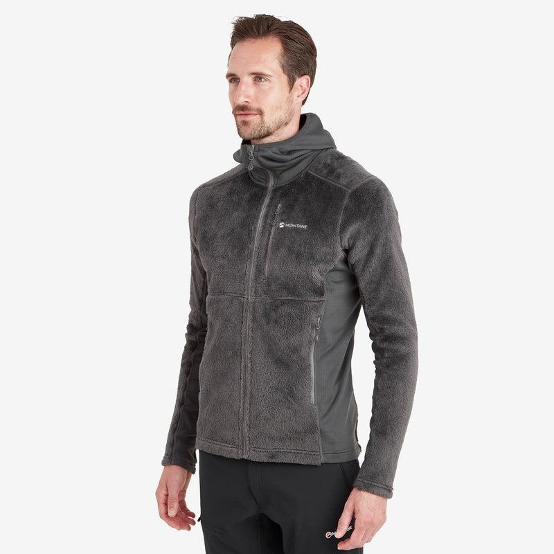 Dark Grey Montane Protium XPD Hooded Men's Fleece Jackets | MIX9294TD