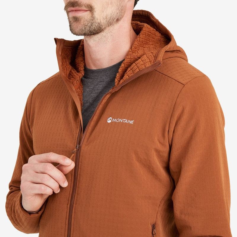 Dark Orange Montane Protium XT Hooded Men's Fleece Jackets | DQQ4388ON