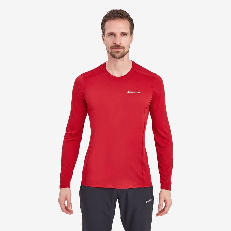 Dark Red Montane Dart Lite Long Sleeve Men's T Shirts | MBW3384GQ