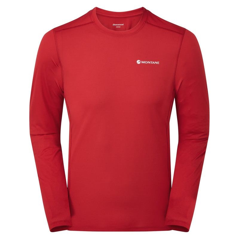 Dark Red Montane Dart Lite Long Sleeve Men\'s T Shirts | MBW3384GQ