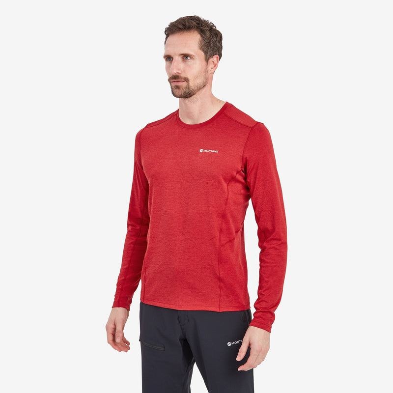 Dark Red Montane Dart Long Sleeve Men's T Shirts | NBF6046AV