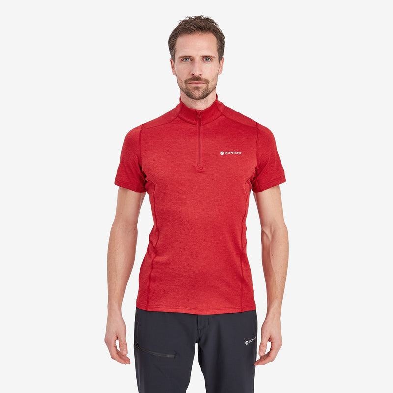 Dark Red Montane Dart Zip Men's T Shirts | ABC2978AR