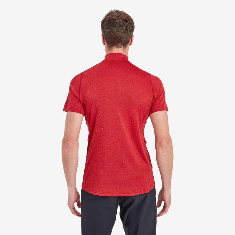 Dark Red Montane Dart Zip Men's T Shirts | ABC2978AR