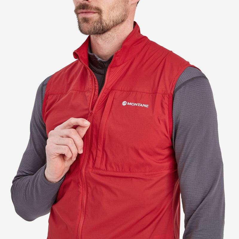 Dark Red Montane Featherlite Windproof Men's Vest | GSR1695YK