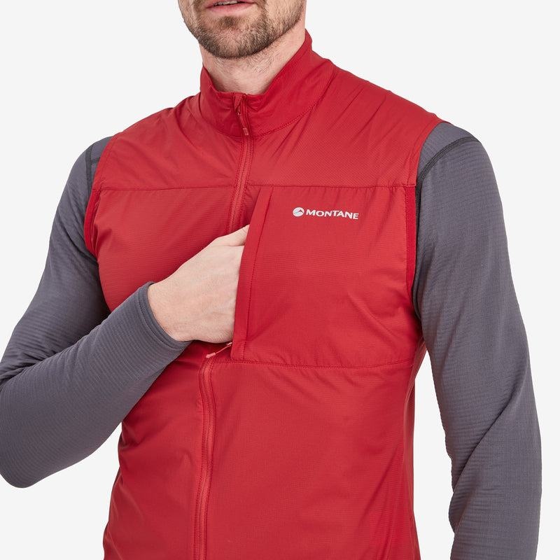 Dark Red Montane Featherlite Windproof Men's Vest | GSR1695YK