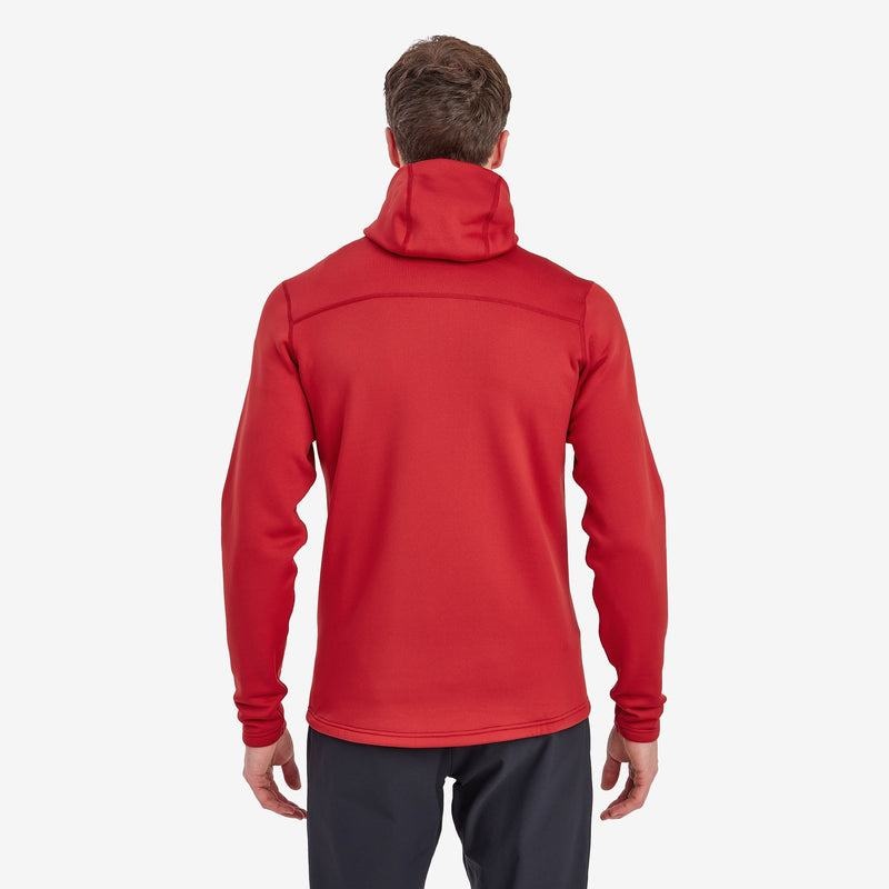 Dark Red Montane Fury Hooded Men's Fleece Jackets | GHD164ZV