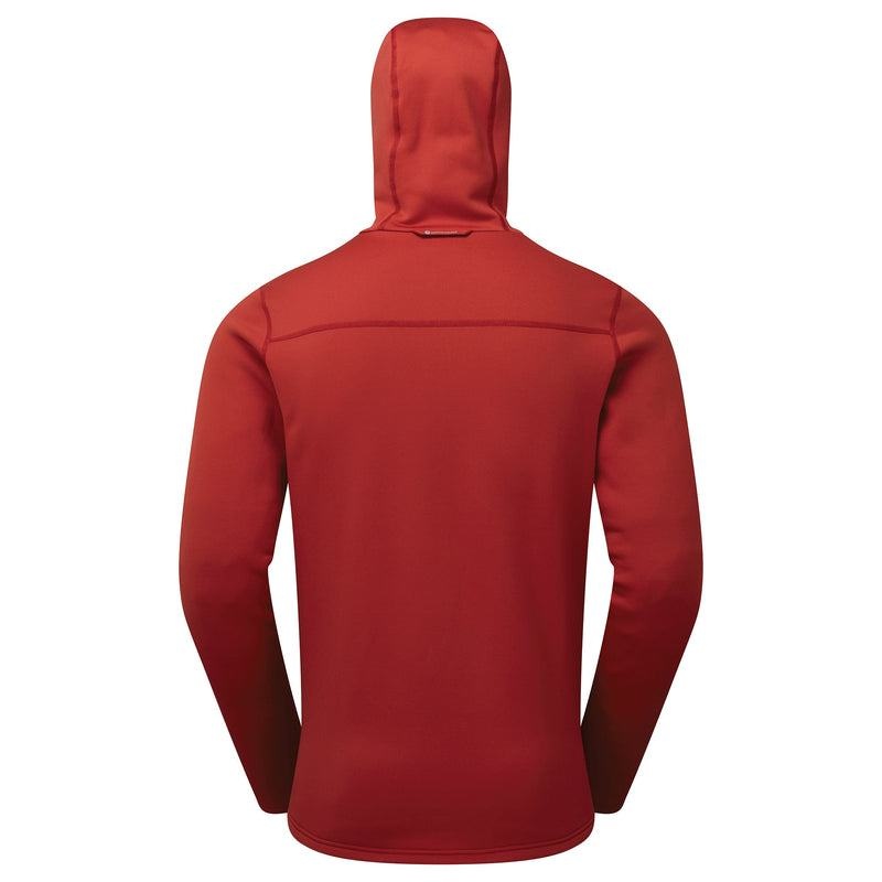 Dark Red Montane Fury Hooded Men's Fleece Jackets | GHD164ZV