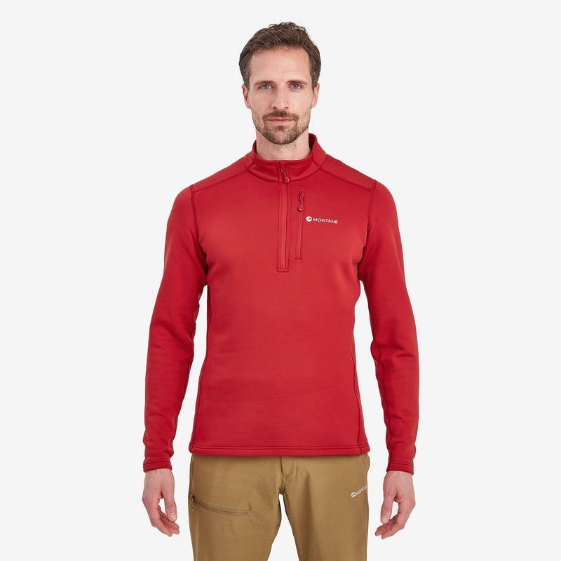 Dark Red Montane Fury Zip Pull-On Men's Fleece | OKS6621IN