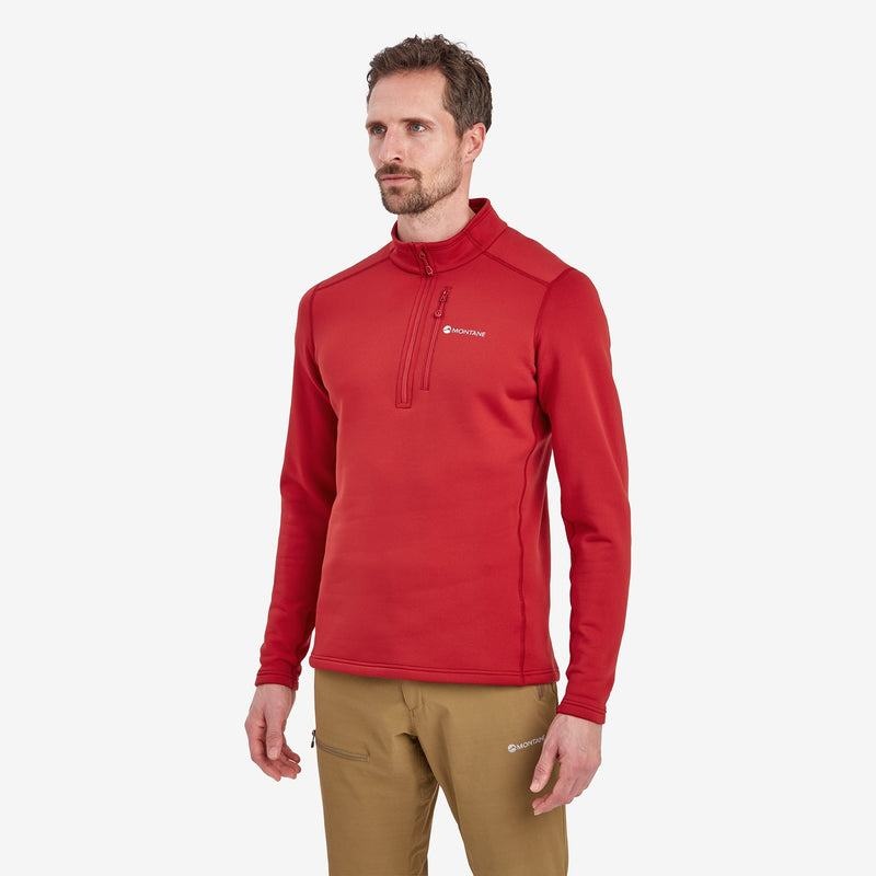 Dark Red Montane Fury Zip Pull-On Men's Fleece | OKS6621IN