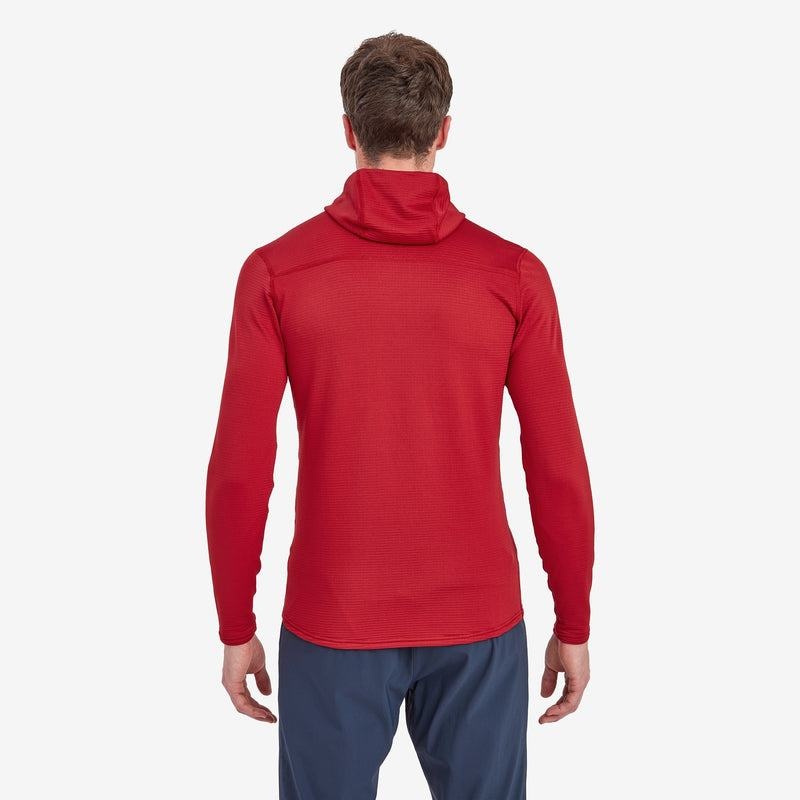 Dark Red Montane Protium Lite Hooded Pull On Men's Fleece | HUR4941WL