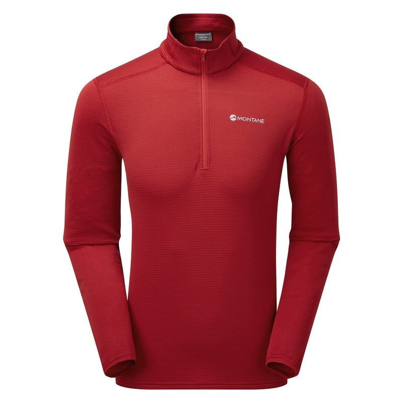 Dark Red Montane Protium Lite Pull On Men\'s Fleece | MXZ7211ED