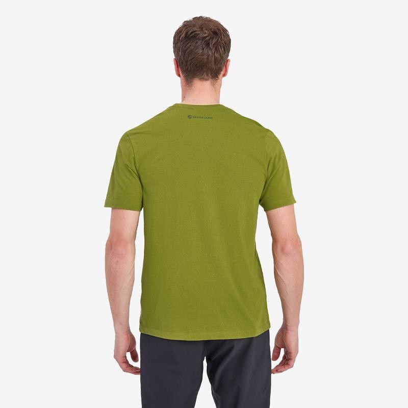 Green Montane Abstract Mountain Men's T Shirts | JGW1475US