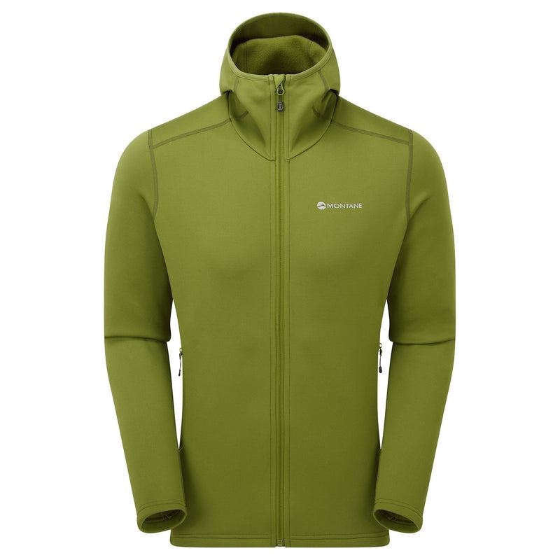 Green Montane Fury Hooded Men\'s Fleece Jackets | QRG4144MF