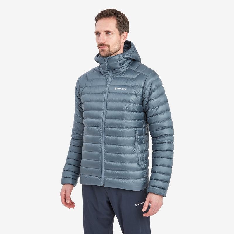 Grey Blue Montane Anti-Freeze Hooded Men's Down Jackets | PEW797AZ