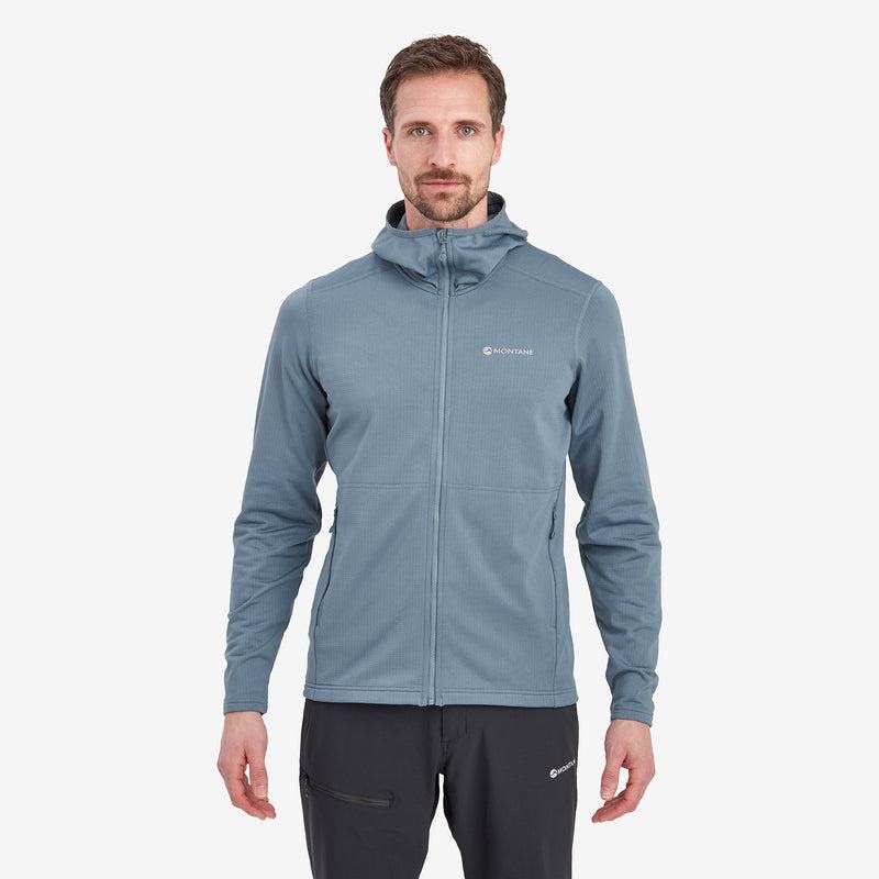 Grey Blue Montane Protium Hooded Men's Fleece Jackets | ACV1693BC