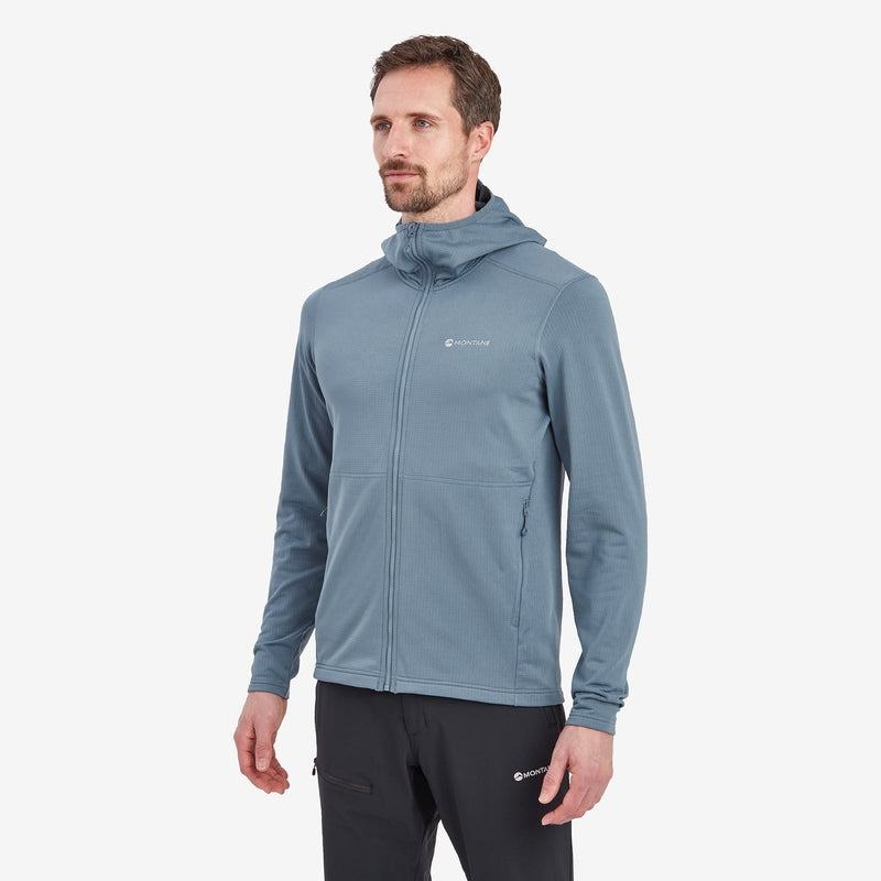 Grey Blue Montane Protium Hooded Men's Fleece Jackets | ACV1693BC