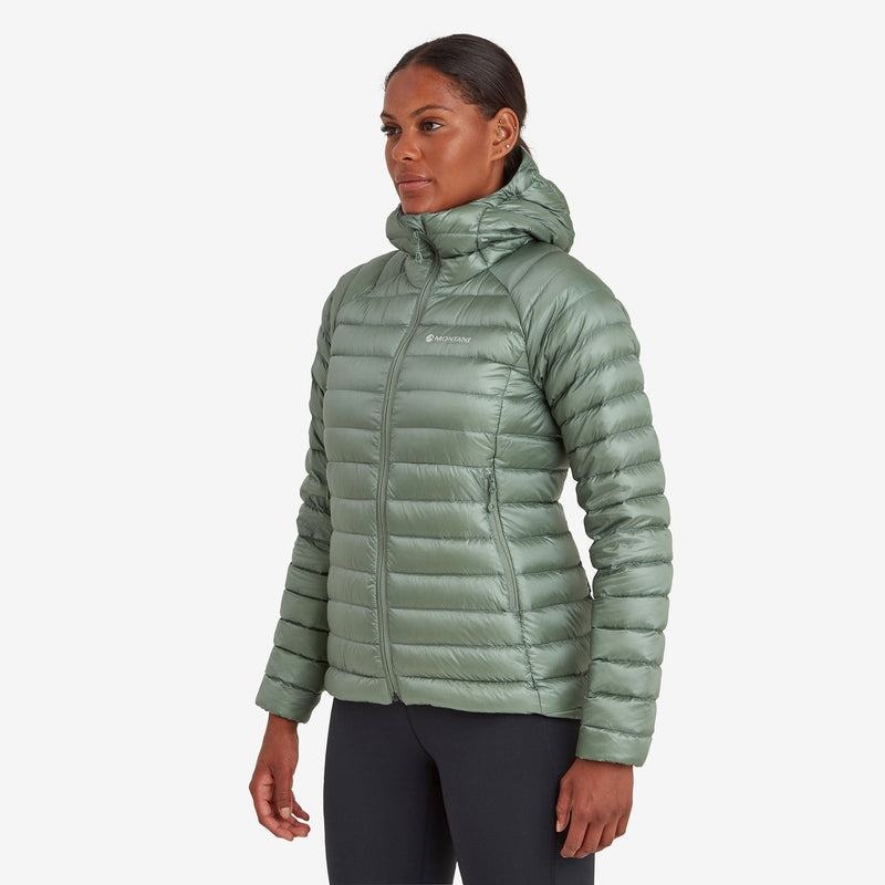 Grey Green Montane Anti-Freeze Hooded Women's Down Jackets | MVB9480DW