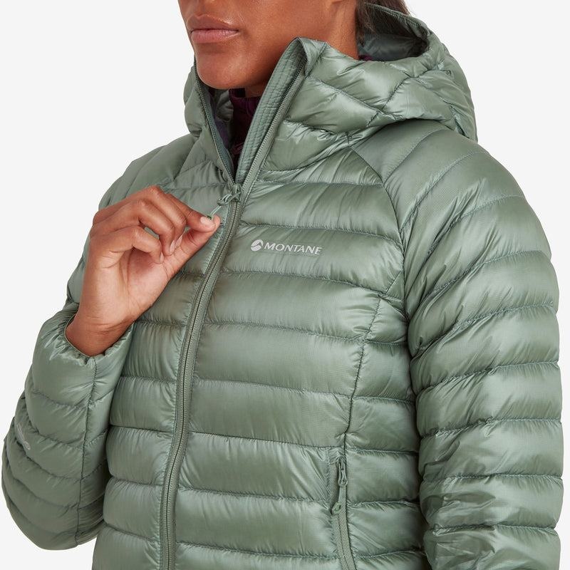 Grey Green Montane Anti-Freeze Hooded Women's Down Jackets | MVB9480DW