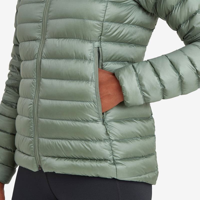 Grey Green Montane Anti-Freeze Hooded Women's Down Jackets | MVB9480DW