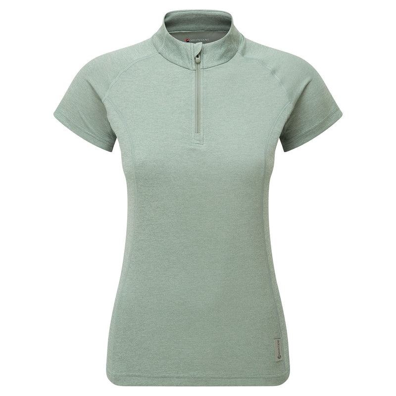 Grey Green Montane Dart Zip Women\'s T Shirts | VXB208CW