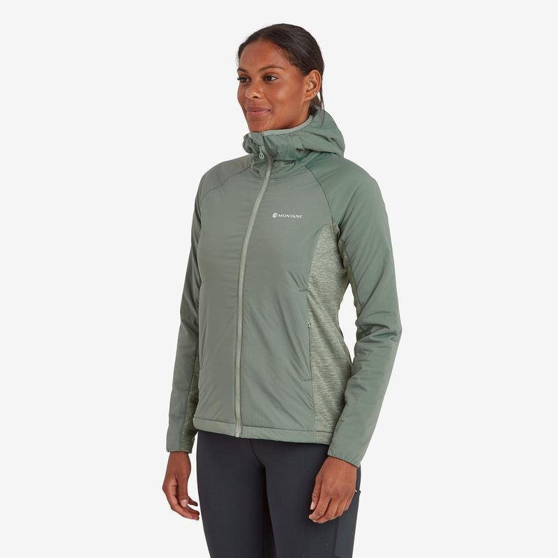 Grey Green Montane Fireball Lite Hooded Women's Insulated Jackets | IDV4686YA