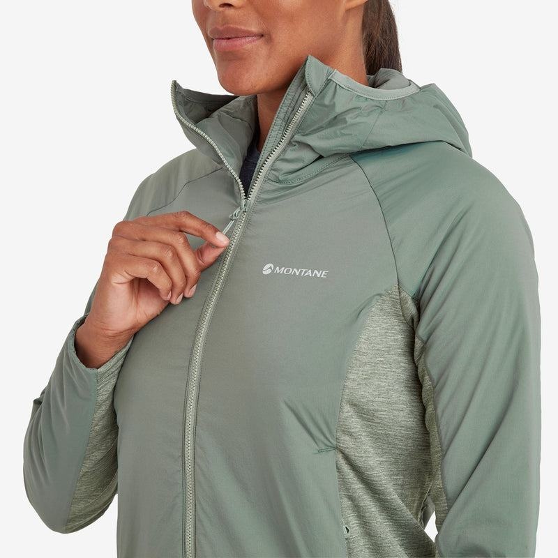 Grey Green Montane Fireball Lite Hooded Women's Insulated Jackets | IDV4686YA