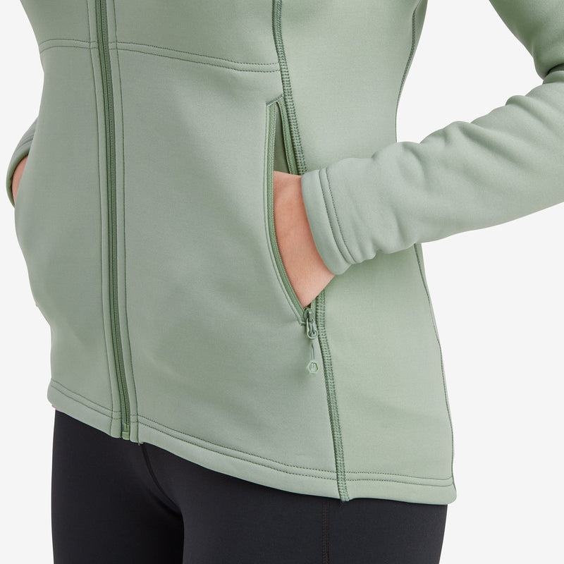 Grey Green Montane Fury Hooded Women's Fleece Jackets | ONR1046YD