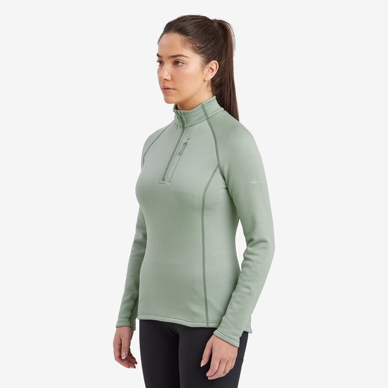 Grey Green Montane Fury Zip Pull-On Women's Fleece | XJJ3345UK