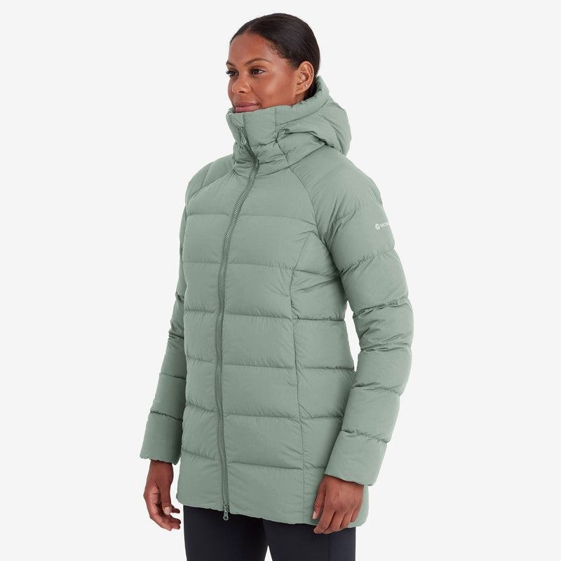 Grey Green Montane Tundra Hooded Women's Down Jackets | ZQK5228ZJ