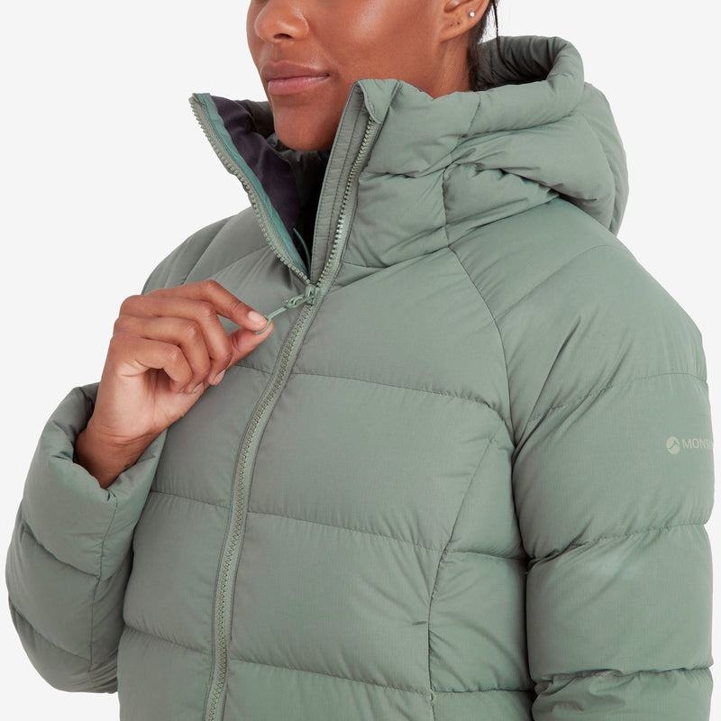 Grey Green Montane Tundra Hooded Women's Down Jackets | ZQK5228ZJ