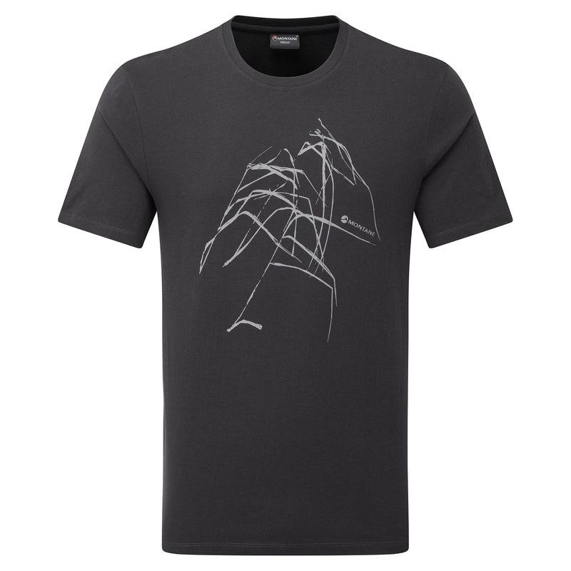 Grey Montane Abstract Mountain Men\'s T Shirts | ZWU5820SC