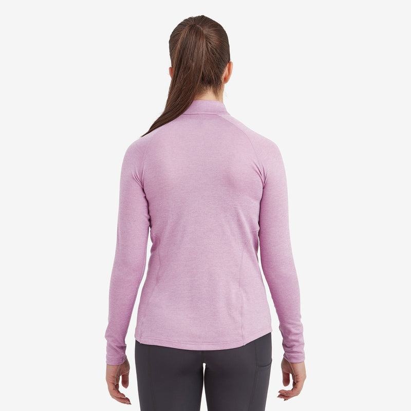 Grey Purple Montane Dart Zip Neck Women's T Shirts | DPI2685ZF