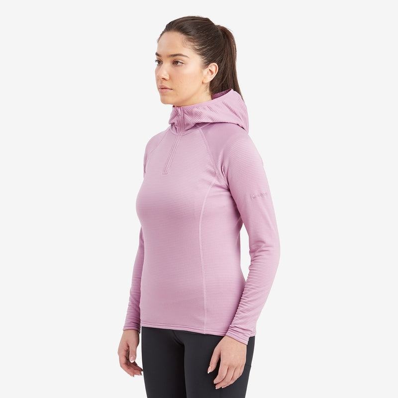 Grey Purple Montane Protium Lite Hooded Pull On Women's Fleece | PYH7917CI