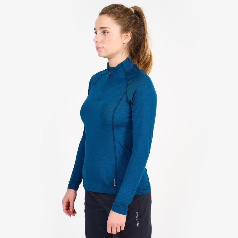 Navy Blue Montane Dart Thermo Zip Neck Women's T Shirts | QPE286ME