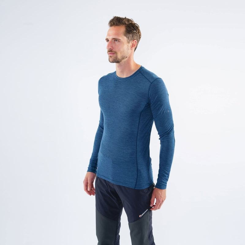 Navy Blue Montane Primino 140 Long Sleeve Men's T Shirts | DVI9715ID